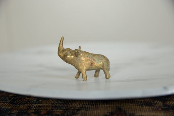 Vintage African Bronze Rhino with Golden Patina // ONH Item ab01228 Image 1