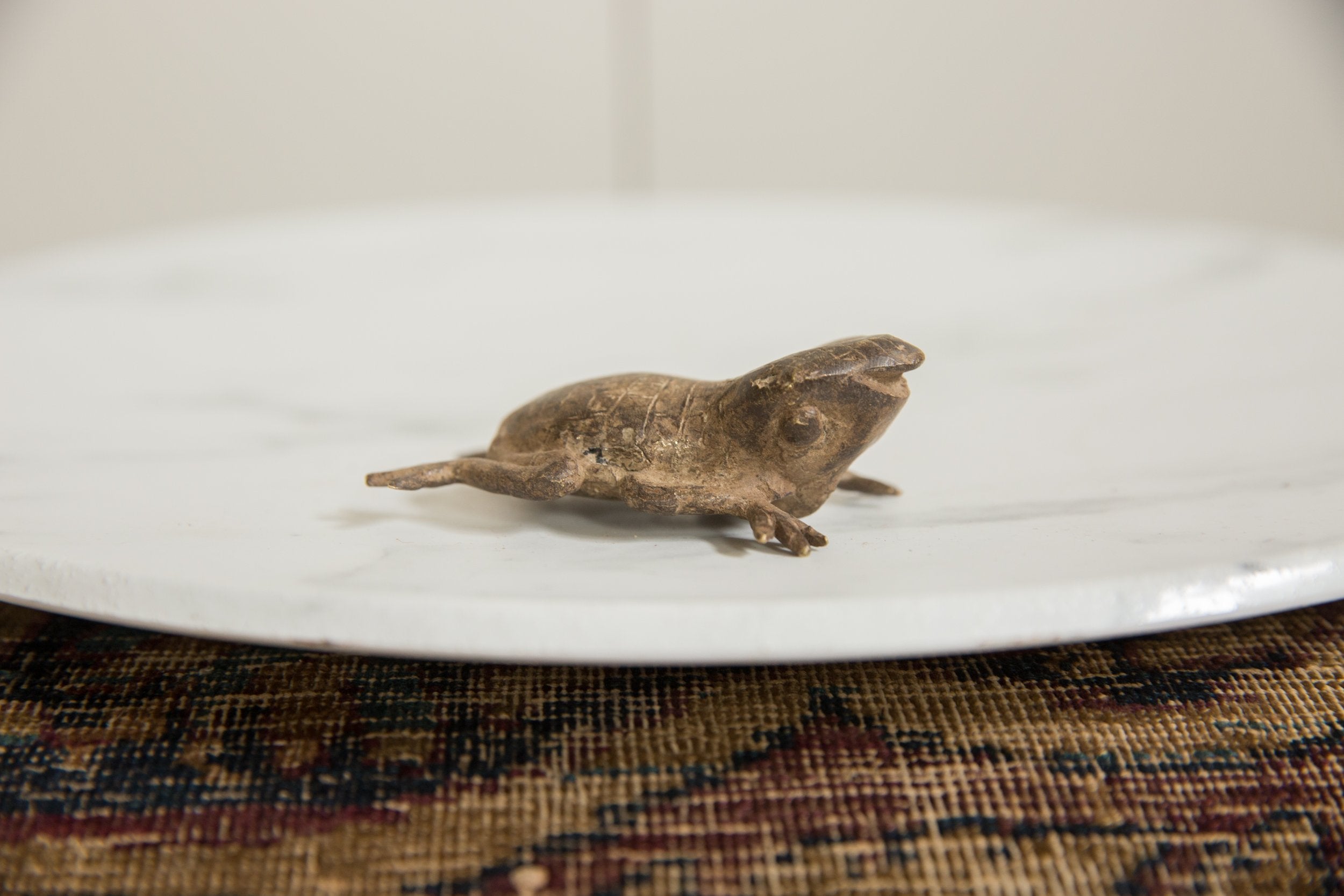 Vintage African Bronze Checkered Back Frog // ONH Item ab01232 Image 1