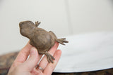 Side profile of the African bronze frog highlights its handmade checkered back texture.