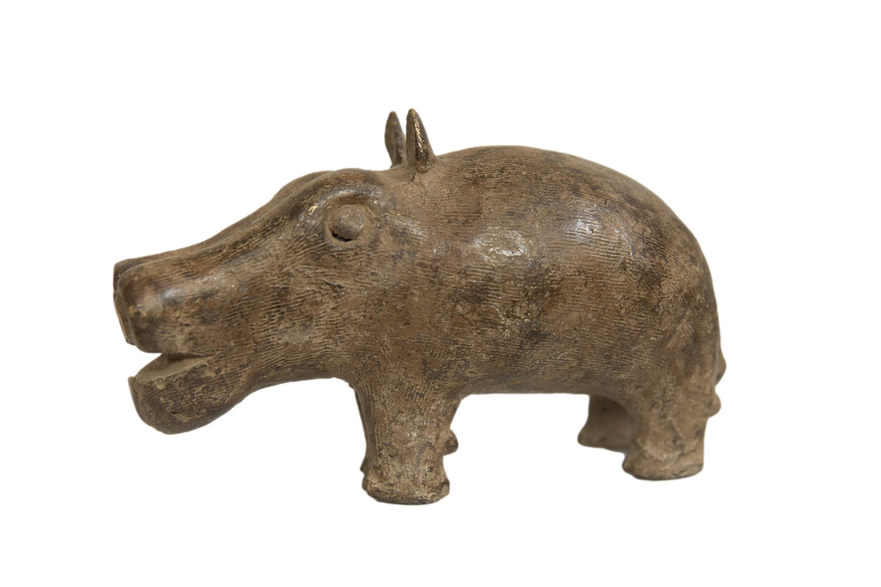 Vintage African Bronze Hippo // ONH Item ab01267