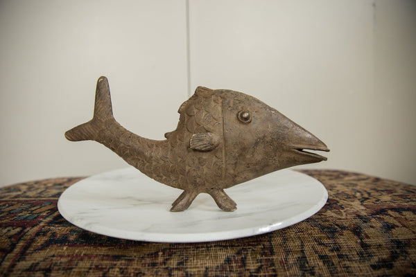 Vintage African Bronze Fish // ONH Item ab01271 Image 1