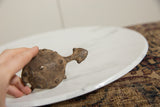 Handmade African bronze turtle, showing detailed shell texture and patterns.