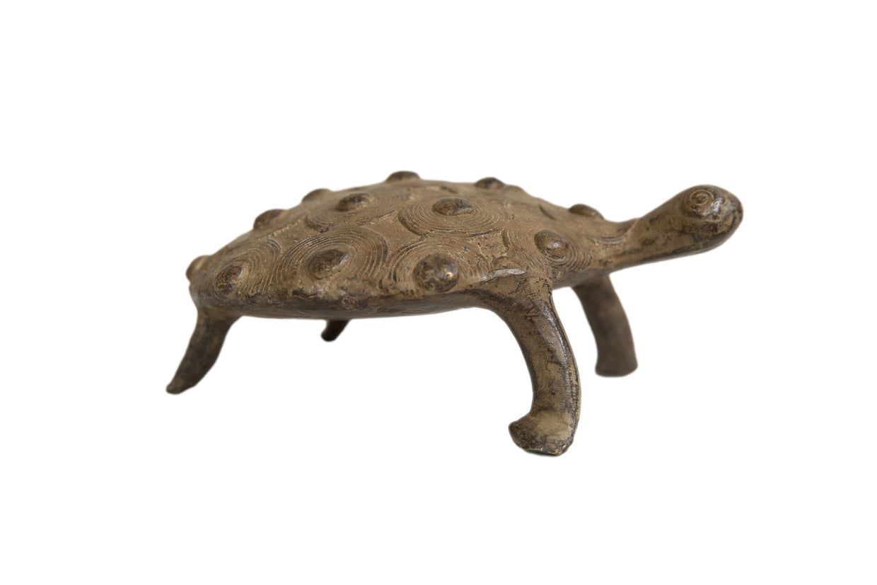 Vintage African Bronze Turtle // ONH Item ab01296