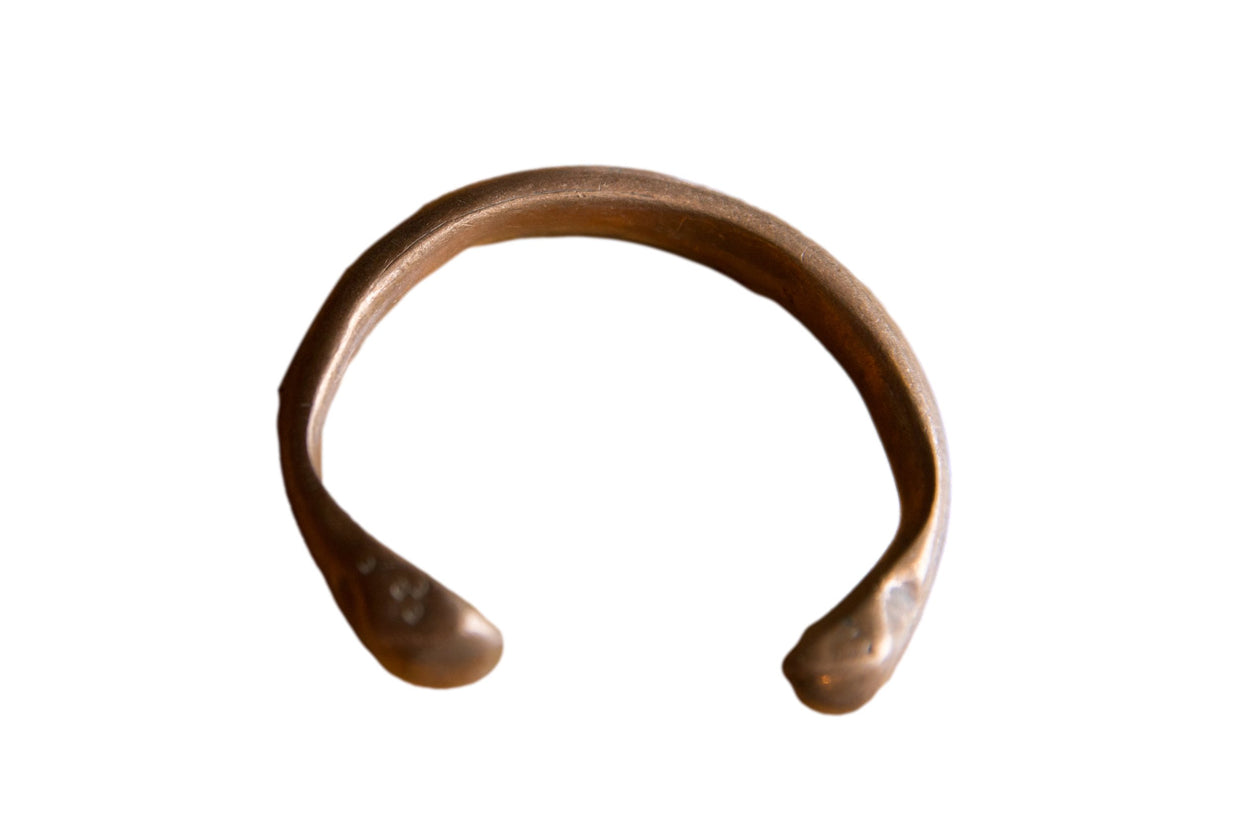 Antique African Copper Snake Cuff Bracelet // ONH Item ab01301