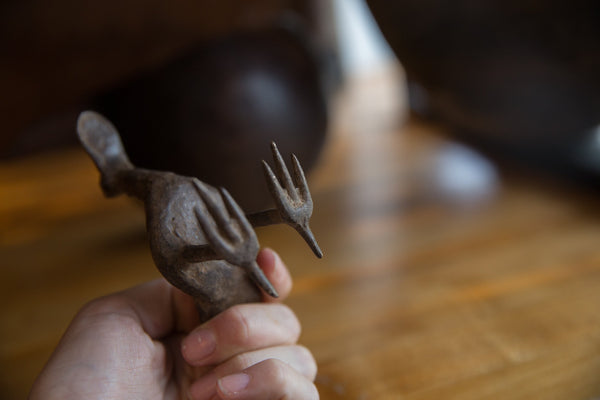 Vintage African Bronze Flat Billed Bird // ONH Item ab01324 Image 5