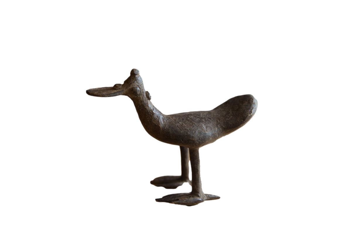 Vintage African Bronze Flat Billed Bird // ONH Item ab01325