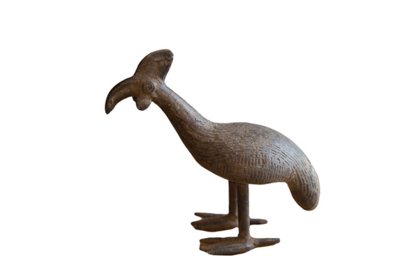 Vintage African Bronze Kori Bustard Bird // ONH Item ab01326