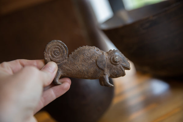 Vintage African Bronze Chameleon // ONH Item ab01329 Image 3