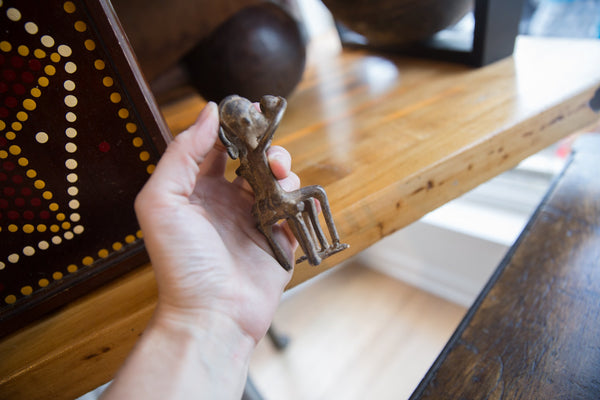 Vintage African Bronze People Drinking // ONH Item ab01335 Image 6