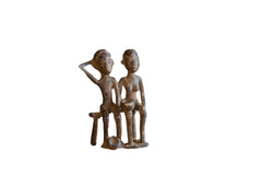 Vintage African Bronze People Sitting // ONH Item ab01336