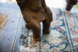 Antique African terracotta Nkisi figure, textured lower legs with ribbed detail.