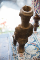 Antique African Terracotta Nkisi Fetish Figure, back view showing textured surface and handmade details.