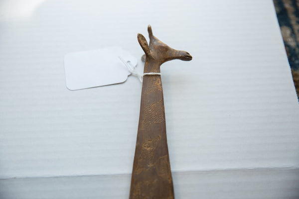 Vintage African Bronze Alloy Giraffe // ONH Item ab01347 Image 1