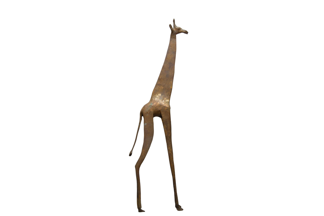 Vintage African Bronze Alloy Damaged Giraffe // ONH Item ab01349