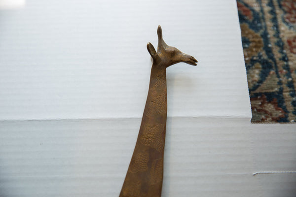 Vintage African Bronze Alloy Damaged Giraffe // ONH Item ab01349 Image 1