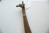 The handmade sculpted head and upper neck of a vintage African bronze giraffe.