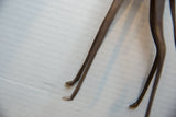 Detailed view of the handcrafted hooves and slender legs of the vintage bronze giraffe.