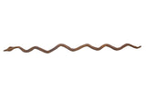 A handmade vintage African iron snake showing its rustic, undulating form.