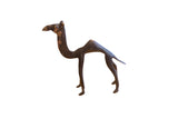 Vintage handmade African camel sculpture with a dark, textured patina.