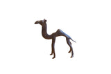 Vintage African camel sculpture with a dark patina and stylized, slender body.