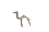 Collectible vintage African handmade camel sculpture with earthy patina.