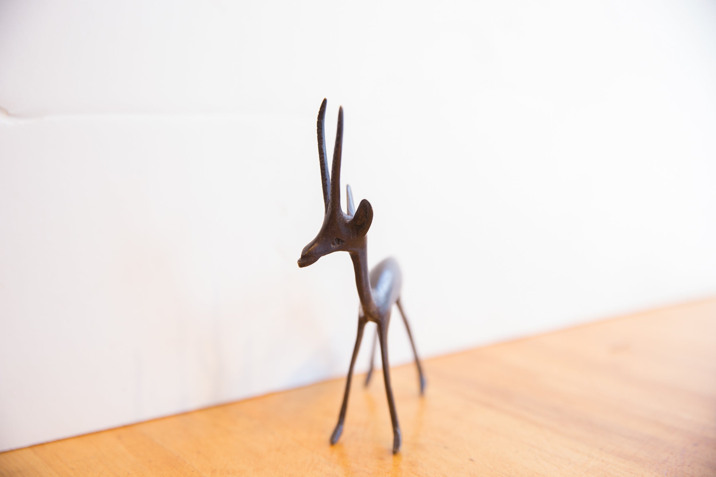 Vintage African Left Facing Gazelle with Dark Patina // ONH Item ab01508 Image 1