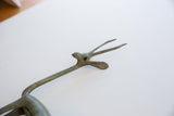 Close-up of the vintage African gazelle head, highlighting the textured horns and oxidized finish.