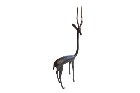 Vintage African Right Facing Gazelle with Dark Patina // ONH Item ab01521 Image 1
