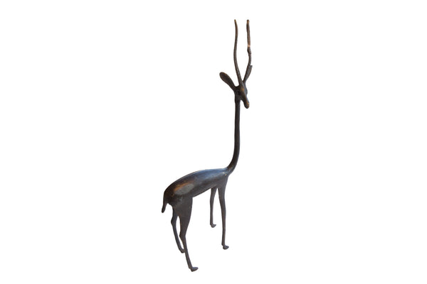 Vintage African Right Facing Gazelle with Dark Patina // ONH Item ab01521 Image 1