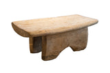 Collectible vintage hand carved Senufo wood stool, light weathered finish, circa 1970s.