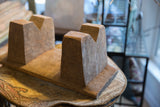 Textured wood on vintage hand carved Senufo African stool support.