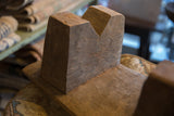 Vintage Hand Carved African Stool showing textured wood grain and age.