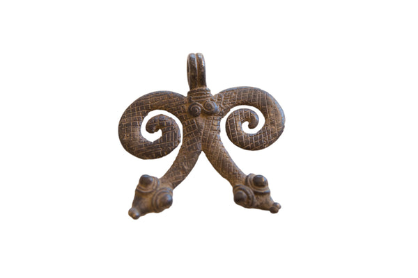 Vintage African Double Snake Pendant // ONH Item ab01579