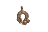 Vintage African double lizard pendant with a textured, dark metal patina.