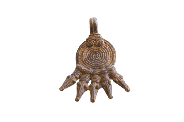 Vintage African Five Headed Crocodile Pendant // ONH Item ab01587