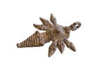 Vintage African mother and baby snakes pendant with incised spiral details and a dark patina.