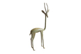 Medium vintage African gazelle sculpture, bronze with rich green patina, mid-20th century.