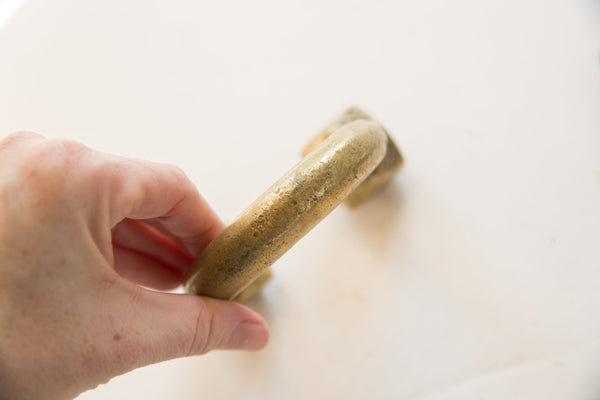 Antique African Bronze Tuareg Cuff Bracelet with Gold Patina // ONH Item ab01614 Image 3