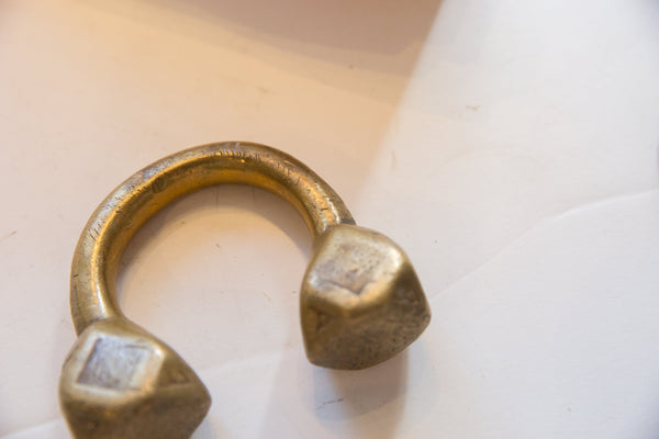 Antique African Bronze Tuareg Cuff Bracelet with Gold Patina // ONH Item ab01615 Image 5