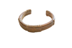Antique African Bronze and Copper Alloy Striped Cuff Bracelet // ONH Item ab01618