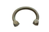 Antique African snake cuff bracelet with an oxidized copper patina and stamped ends.