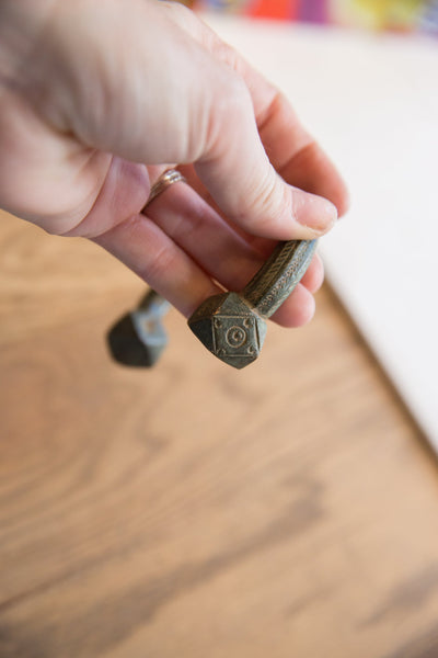 Antique African Oxidized Copper Alloy Snake Cuff Bracelet // ONH Item ab01624 Image 4