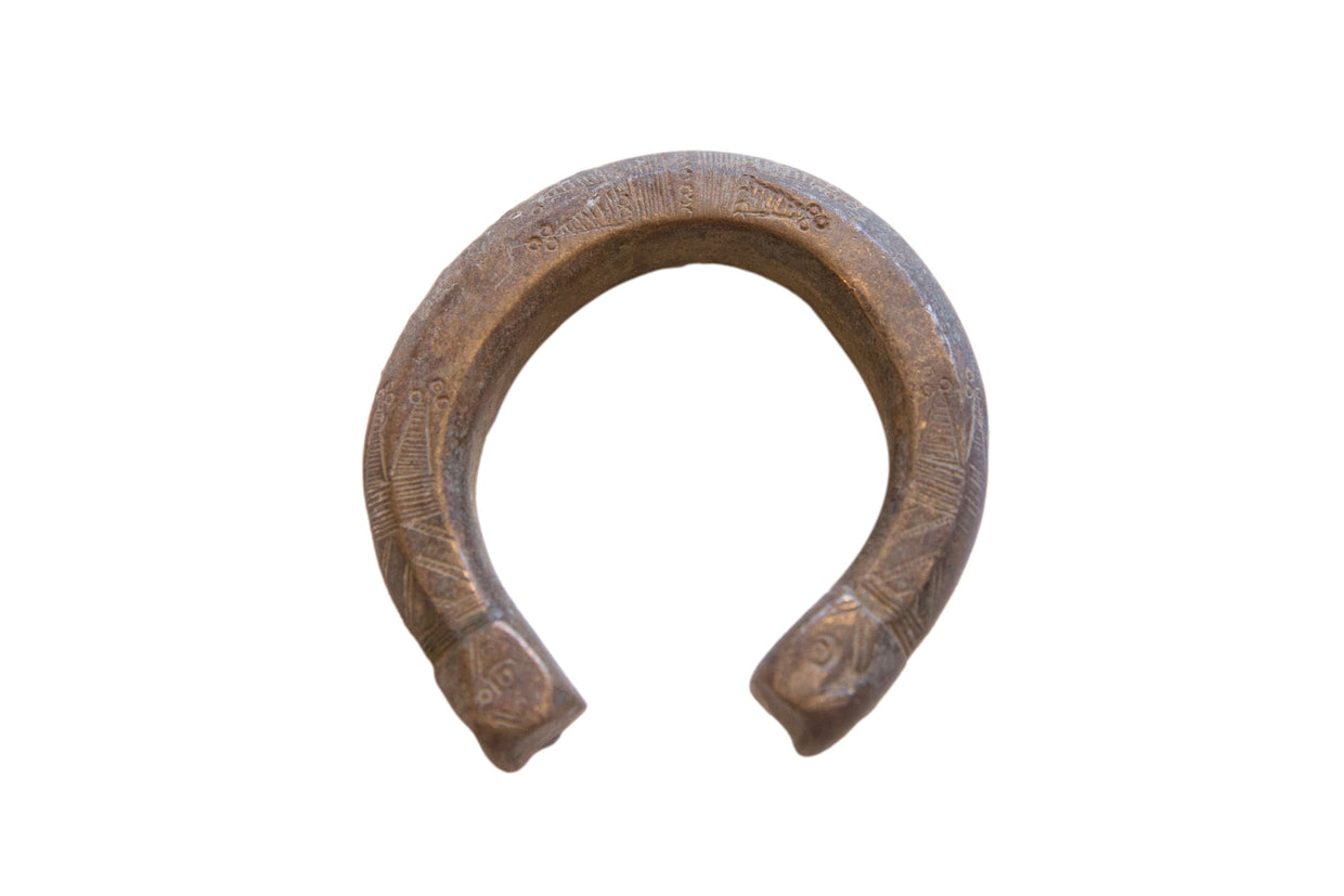 Antique African Bronze Snake Cuff Bracelet // ONH Item ab01646