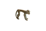 Vintage handmade African monkey figurine with a rich bronze patina.