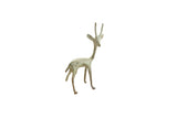 Brightly oxidized vintage African gazelle figurine with a textured pale patina.