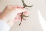 A detailed view of the oxidized metal texture on the vintage cheetah's legs.