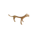 Vintage African lioness collectible with a slender, stylized body and aged bronze-tone finish.