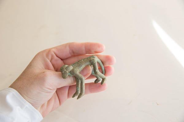 Vintage African Bronze Monkey Standing // ONH Item ab01679 Image 3