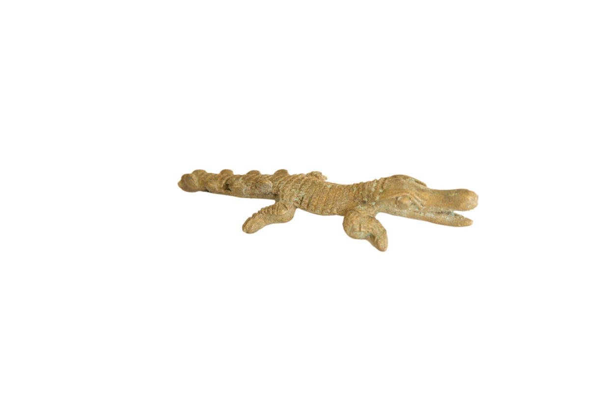 Vintage Bronze African Crocodile // ONH Item ab01685