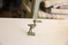 Vintage African Bronze Long Legged Bird Sculpture // ONH Item ab01689 Image 1